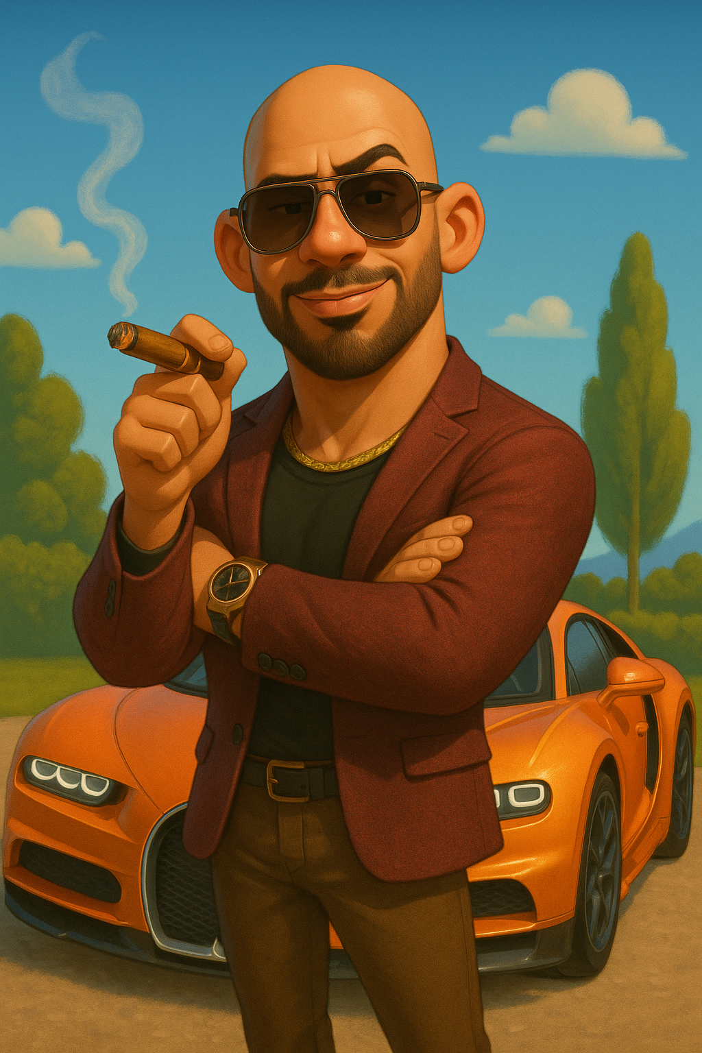 Andrew Tate Cartoon Poster Print