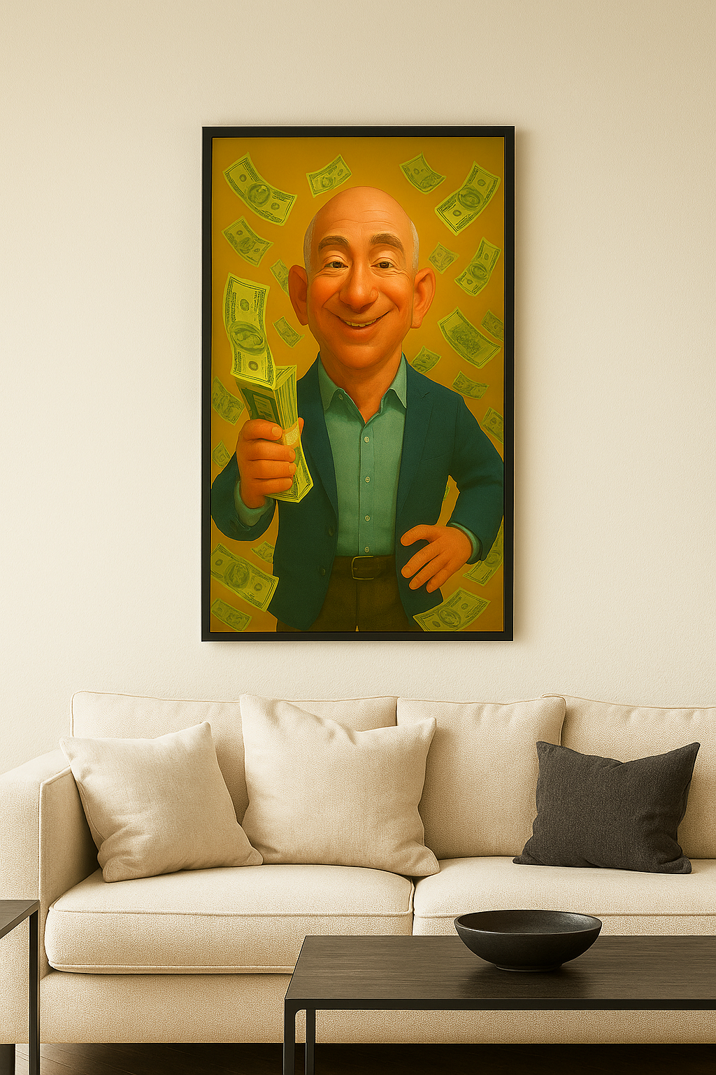 Jeff Bezos Cartoon Poster Print