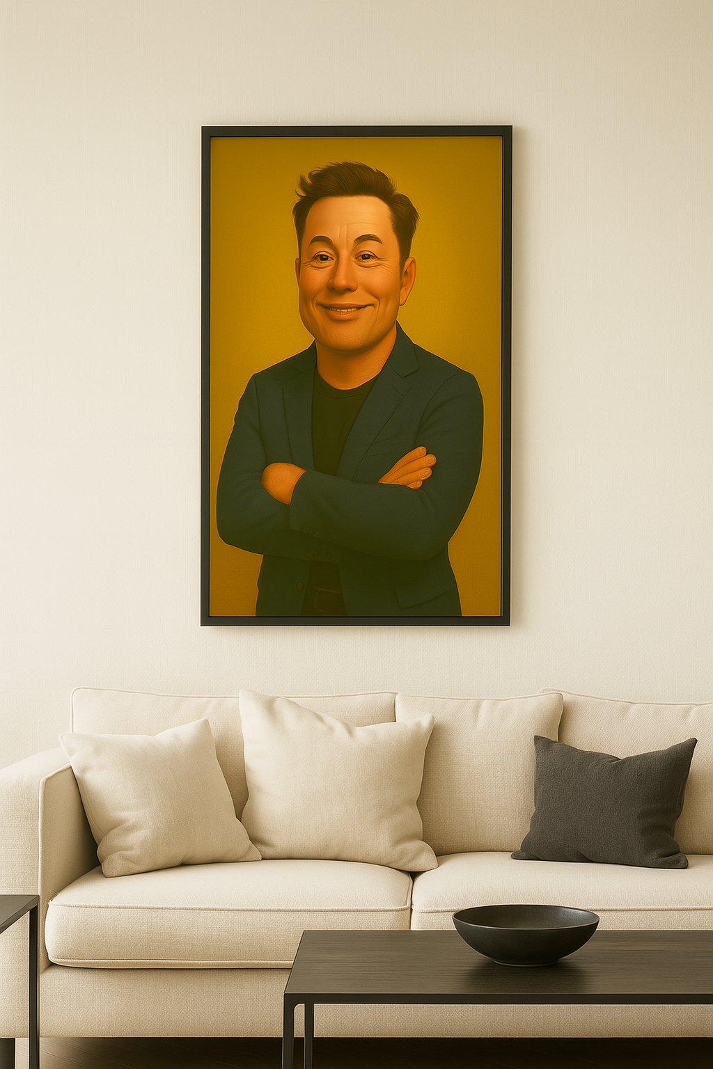 Elon Musk Cartoon Poster Print